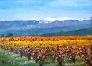Cerisiers et vignes d'automne